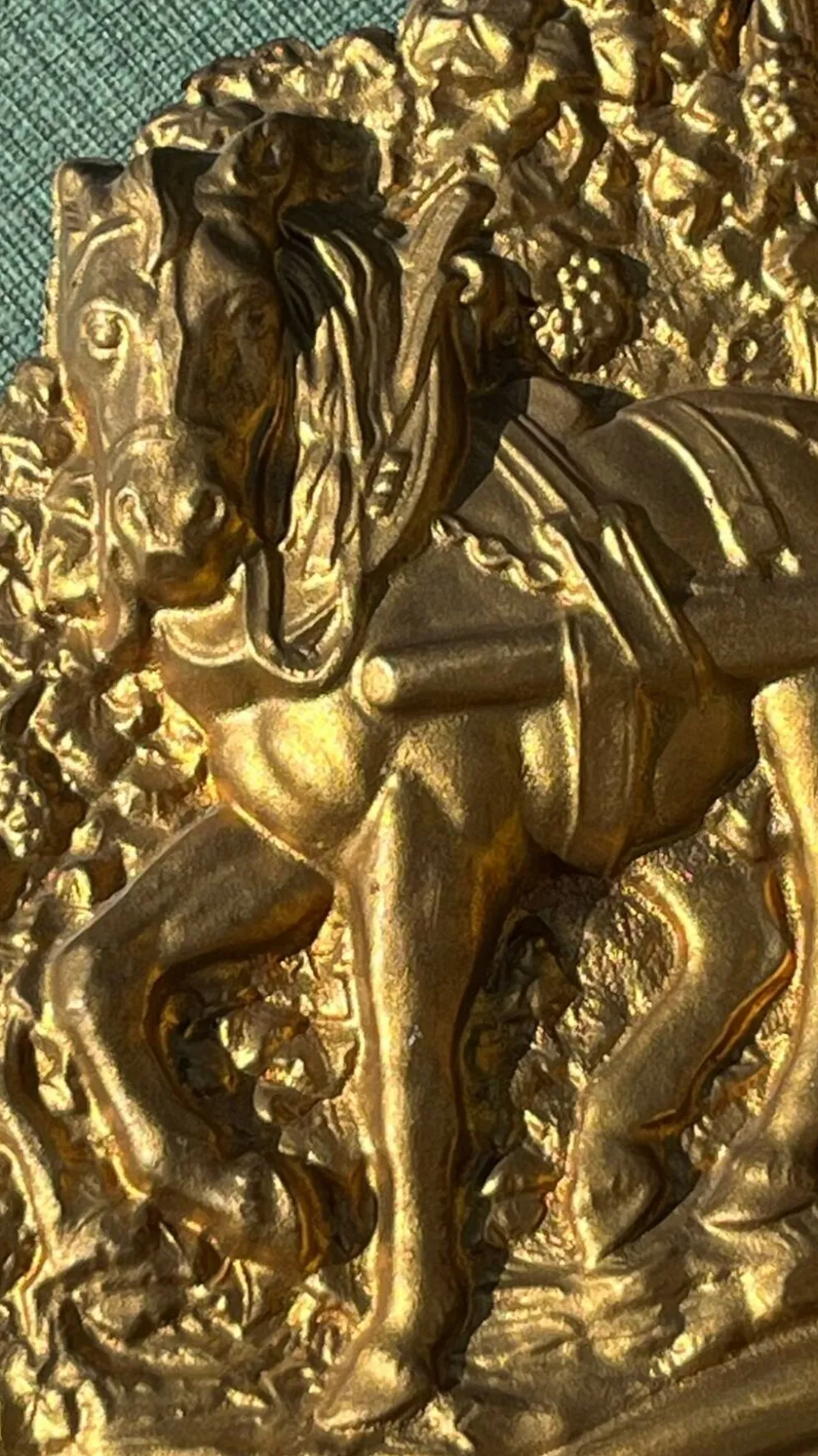 Miroir métal doré 27x 47 vintage