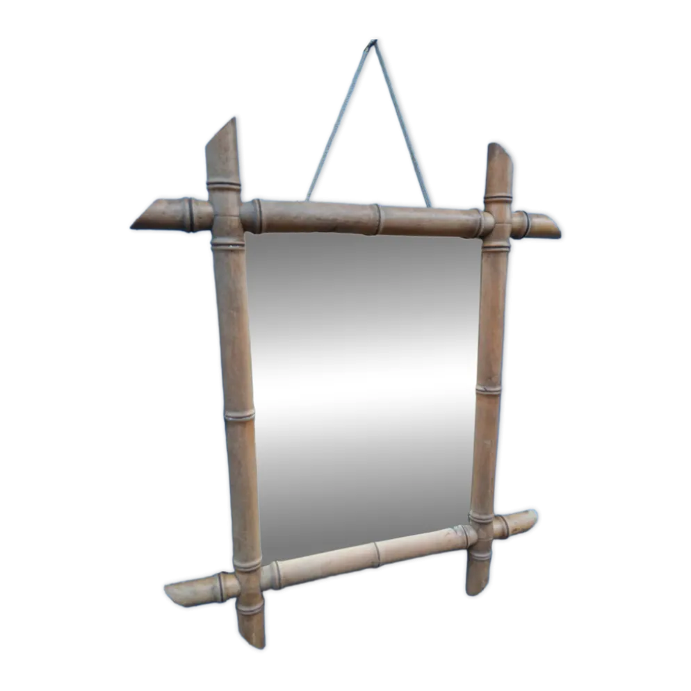 Miroir mural ancien avec cadre en bois