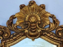 Miroir mural ancien en bois sculpté doré, style Louis XV, XIXe, 98 x 57 cm
