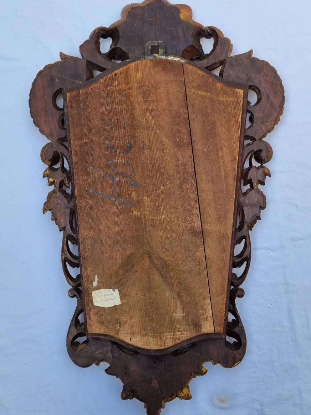 Miroir mural ancien en bois sculpté doré, style Louis XV, XIXe, 98 x 57 cm