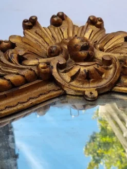 Miroir mural ancien en bois sculpté doré, style Louis XV, XIXe, 98 x 57 cm