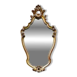 Miroir mural ancien, miroir baroque, miroir en bois doré