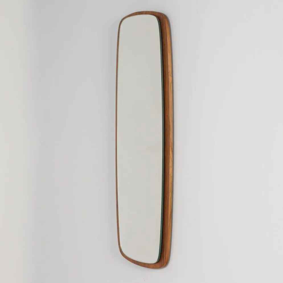 Miroir mural danois en teck, années 1960