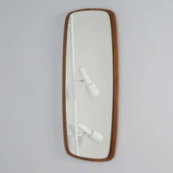 Miroir mural danois en teck, années 1960