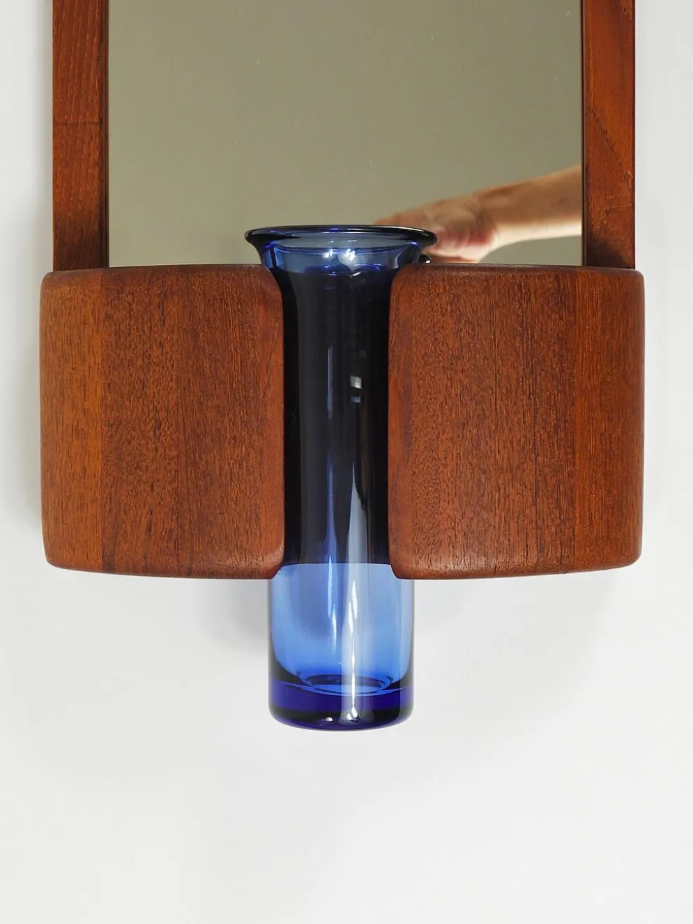 Miroir mural danois Jacob Hermann & Per Lütken et vase en verre Holmegaard, 1960s