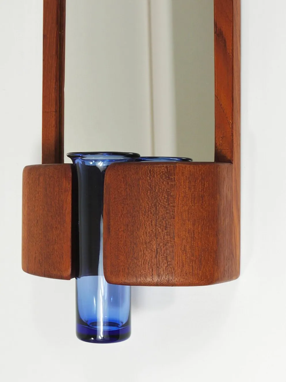 Miroir mural danois Jacob Hermann & Per Lütken et vase en verre Holmegaard, 1960s