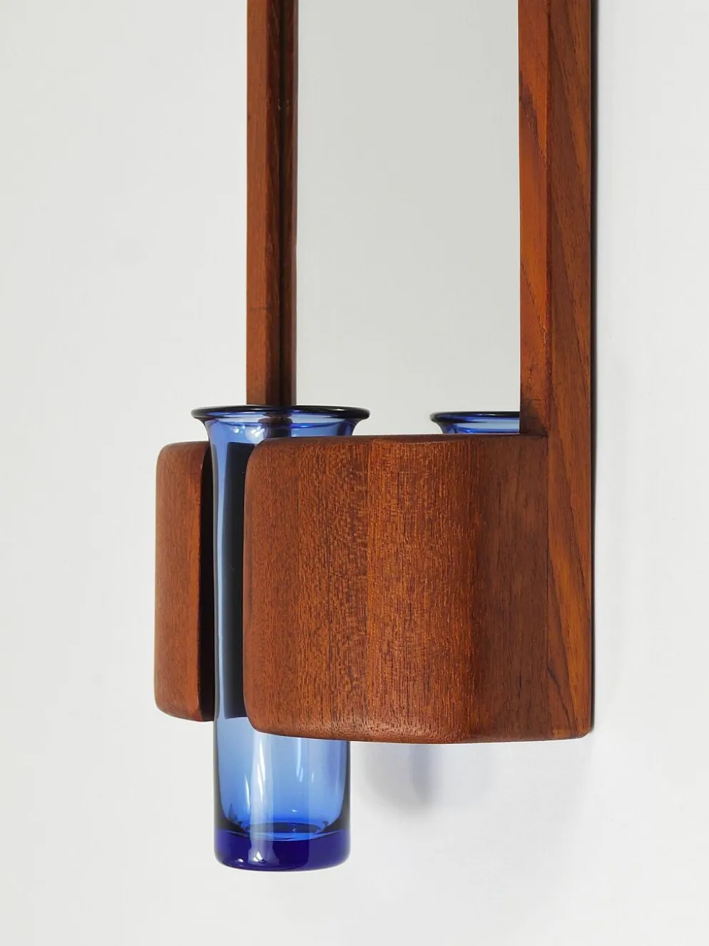Miroir mural danois Jacob Hermann & Per Lütken et vase en verre Holmegaard, 1960s