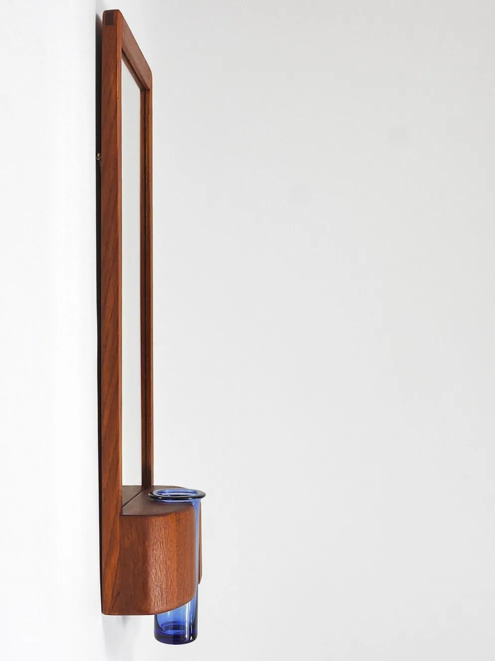 Miroir mural danois Jacob Hermann & Per Lütken et vase en verre Holmegaard, 1960s