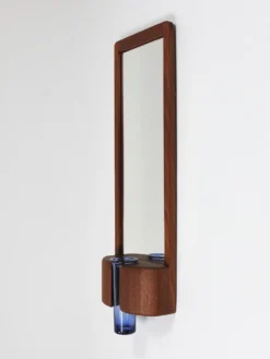 Miroir mural danois Jacob Hermann & Per Lütken et vase en verre Holmegaard, 1960s