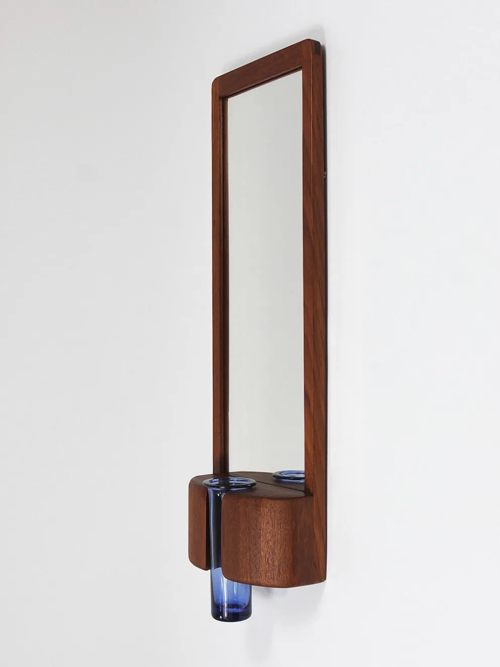 Miroir mural danois Jacob Hermann & Per Lütken et vase en verre Holmegaard, 1960s