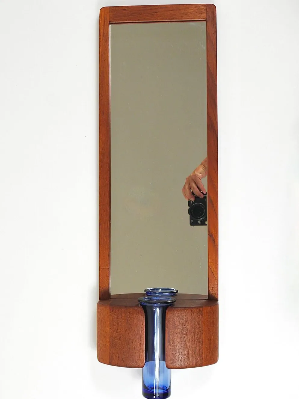 Miroir mural danois Jacob Hermann & Per Lütken et vase en verre Holmegaard, 1960s