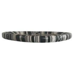 Miroir mural de petite taille, triangle rond en céramique noir et blanc, années 1950, Allemagne