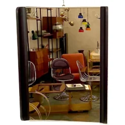 Miroir mural de salon de coiffure moderne du milieu du siècle, Italie 1970