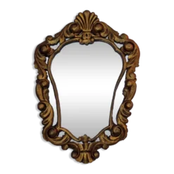 Miroir mural doré de style rocaille Louis XV, vers 1950-1960 – 84 x 58 cm