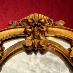 Miroir mural doré à parecloses style rococo Louis XV – années 50-60