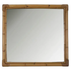 Miroir mural en bambou au design italien vintage des années 1960