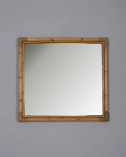 Miroir mural en bambou au design italien vintage des années 1960