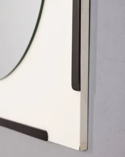 Miroir mural en bois vintage par les Sbrilli Fratelli, années 1970