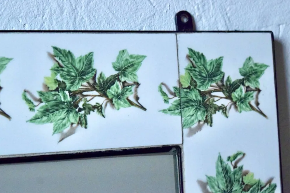 Miroir mural en céramique vintage