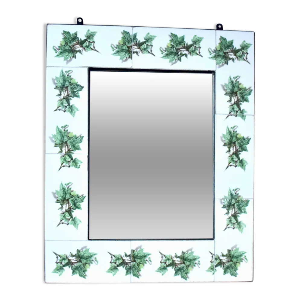 Miroir mural en céramique vintage