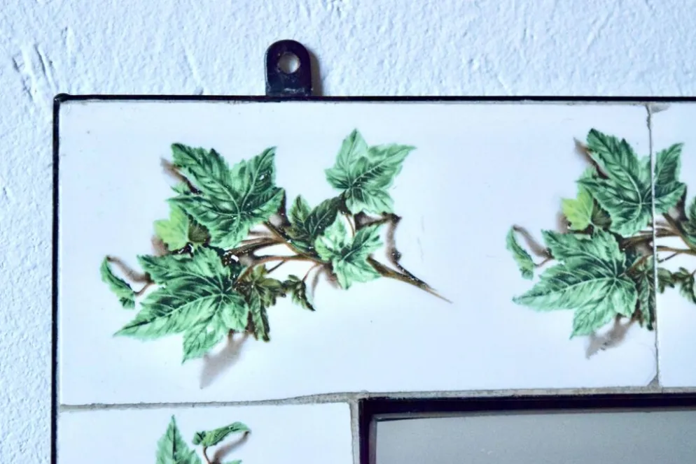 Miroir mural en céramique vintage