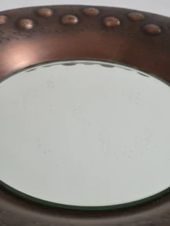 Miroir mural en cuivre fait main par Eugen Zint, milieu XXème