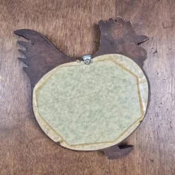 Miroir mural en forme de poule, bois sculpté vintage