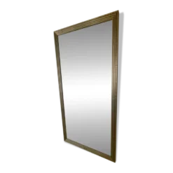 Miroir mural en métal texturé embossé et miroir biseauté