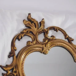 Miroir mural en or de style Hollywood Regency, USA