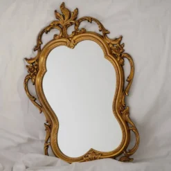 Miroir mural en or de style Hollywood Regency, USA