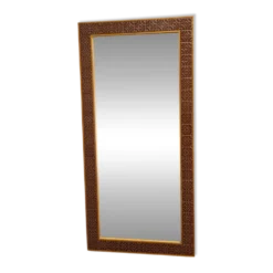 Miroir mural en pin danois et carrelage céramique, années 1960