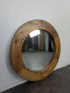 Miroir mural en pin par Uno Kristiansson, Suède, 1960