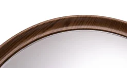 Miroir mural en plastique rond imitation bois années 1970 France