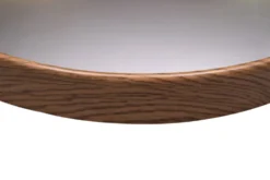 Miroir mural en plastique rond imitation bois années 1970 France