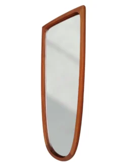 Miroir mural en teck, forme organique, Danemark années 60
