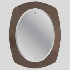 Miroir mural en verre biseauté de style mid-century moderne, Italie, années 1970