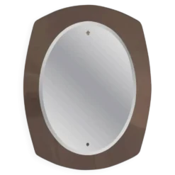 Miroir mural en verre biseauté de style mid-century moderne, Italie, années 1970