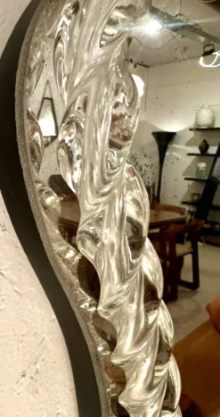 Miroir mural en verre de Murano et Laiton par Barovier & Toso, 1940s