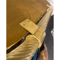 Miroir mural en verre de Murano doré « Torciglione » de style Barovier