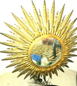 Miroir murale soleil lampe xxl géant illustrations vintage design