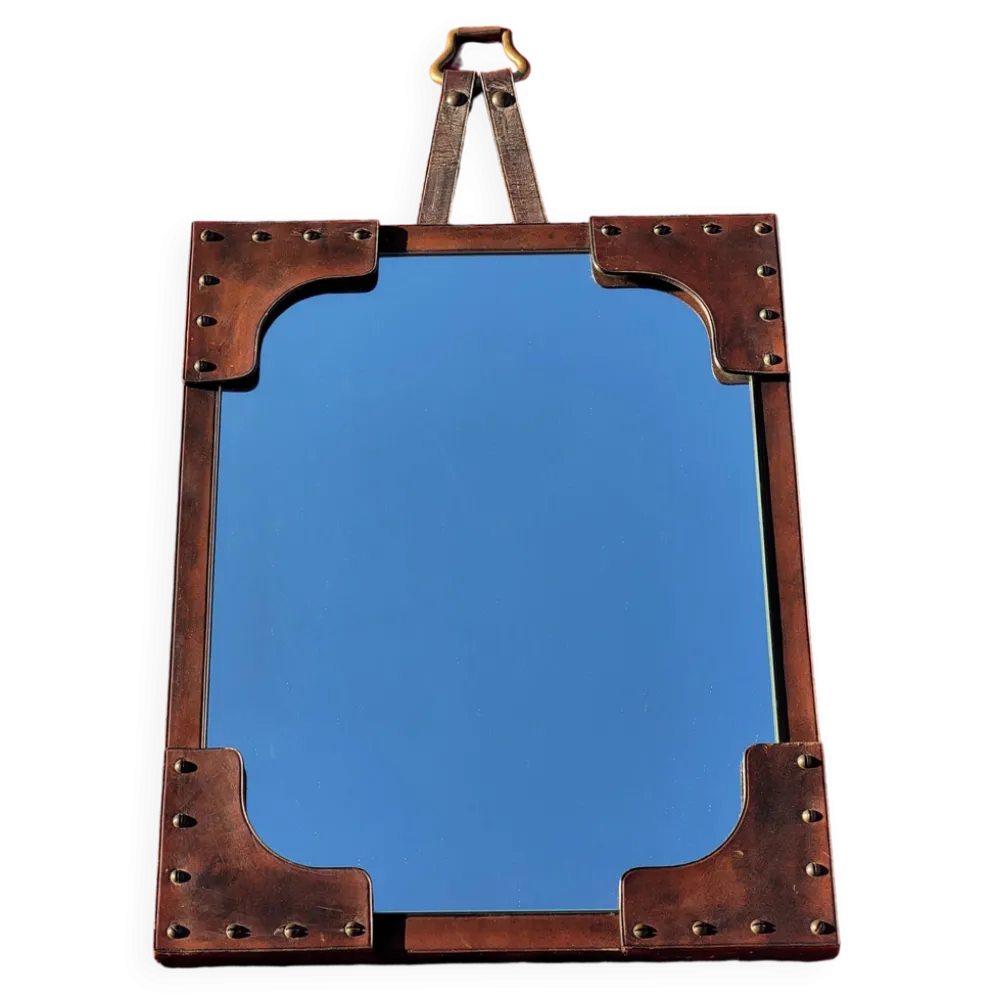 Miroir Mural gainée de cuir