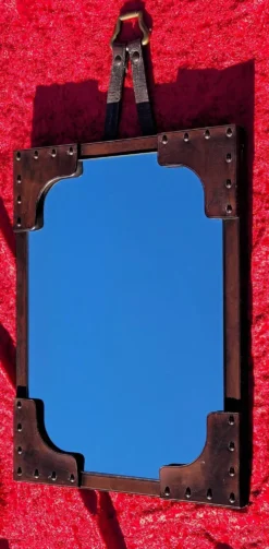 Miroir Mural gainée de cuir