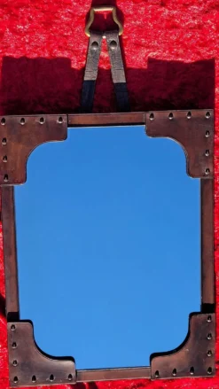 Miroir Mural gainée de cuir