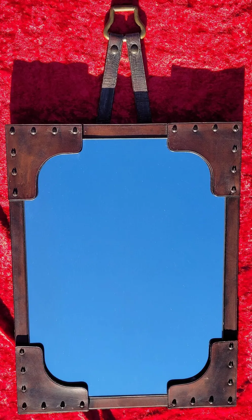Miroir Mural gainée de cuir