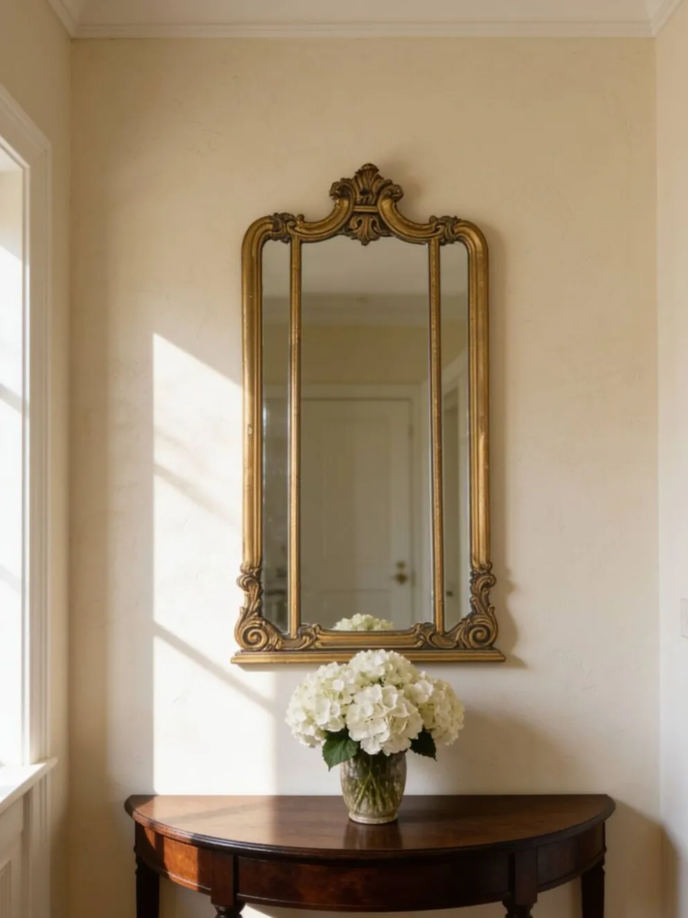 Miroir mural italien ancien, 19e siècle.