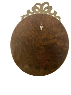 Miroir mural ovale baroque vintage à décor de noeud