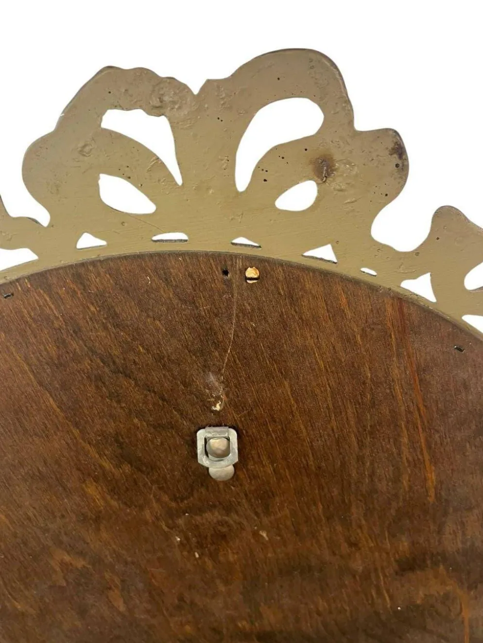Miroir mural ovale baroque vintage à décor de noeud