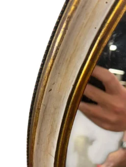 Miroir mural ovale baroque vintage à décor de noeud