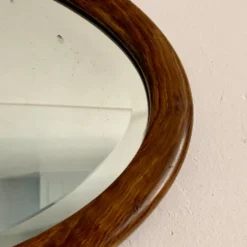 Miroir mural ovale bois et stuc