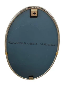 Miroir mural ovale chromé vintage / Miroir mural années 70